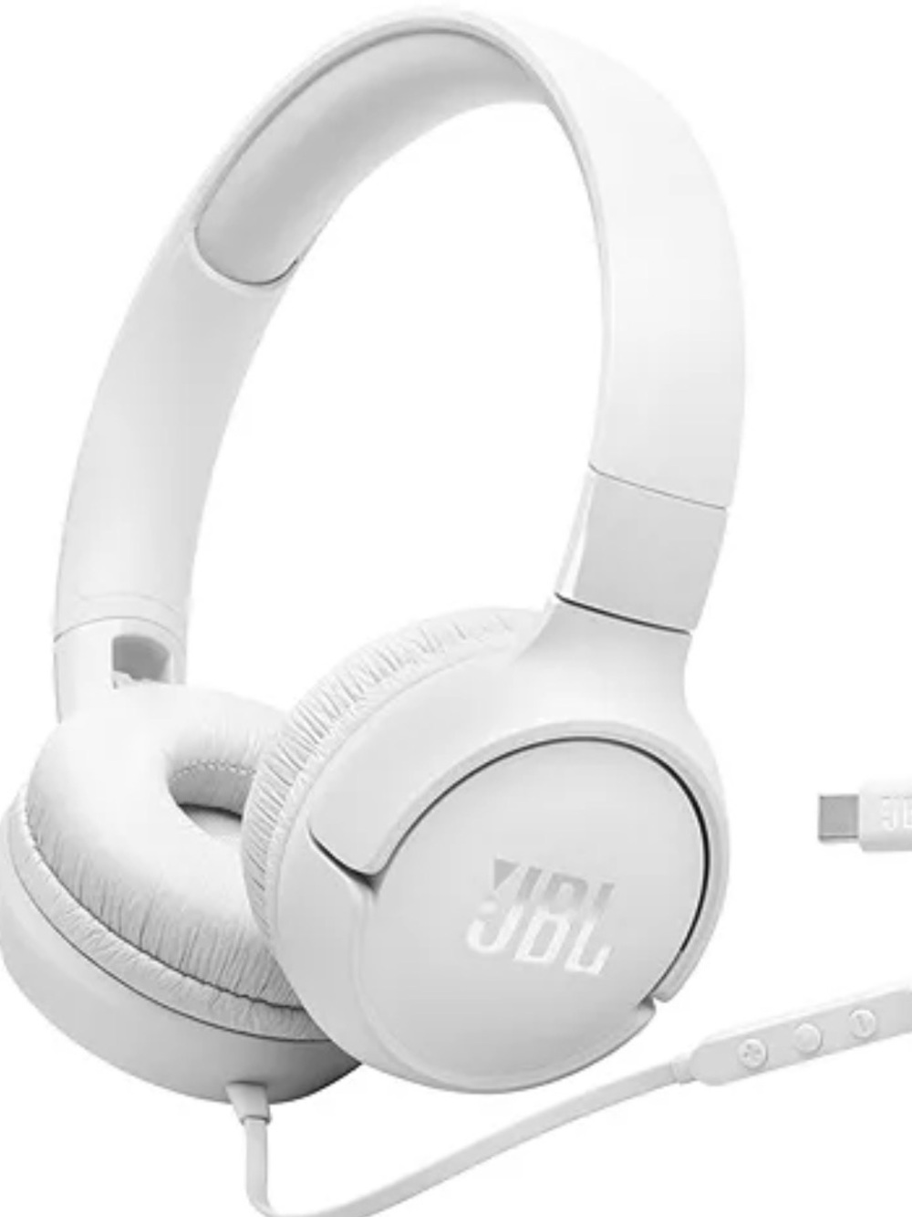 JBL Tune Tune 520C USB-C Hi-Res Wired On-Ear Headphones White Over-Ear Headphone
